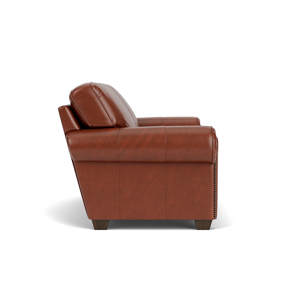 Carson Leather Loveseat, Nailhead Trim | Flexsteel