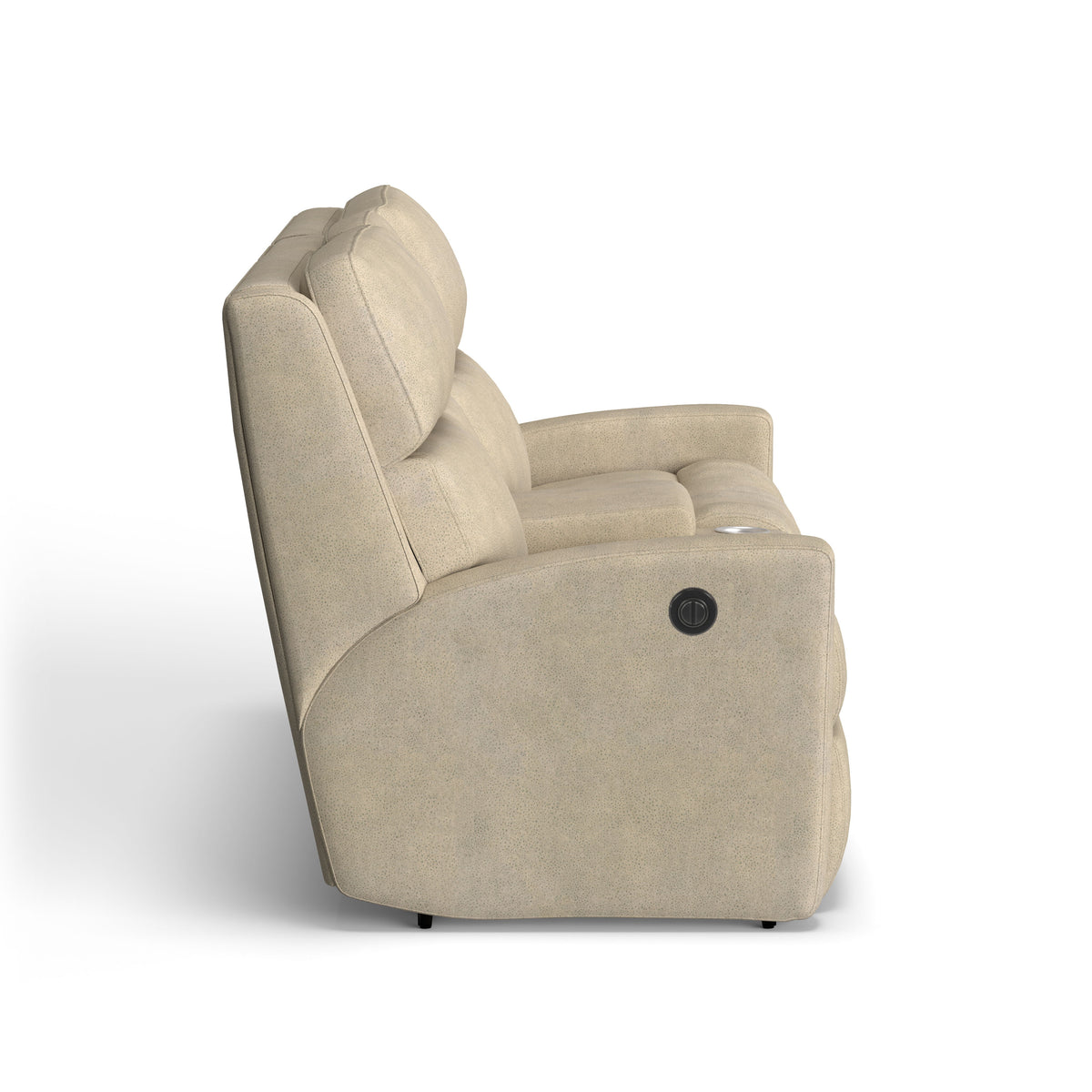 Catalina Transitional Fabric Power Reclining Loveseat With Console | Flexsteel