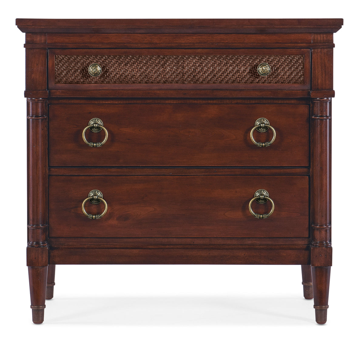 Charleston Three-Drawer Metal Nightstand - Dark Brown by Hooker Furniture - View 8