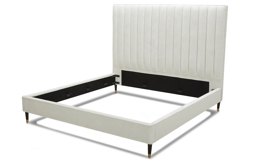 Hemlock - Contemporary White Fabric EK Bed - View Image 1