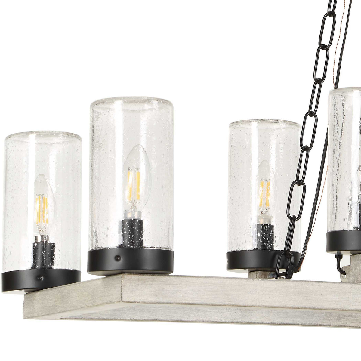 Edgecomb 10 Light Indoor-Outdoor Chandelier Black / Gray - Gray / Black by Uttermost - View 4