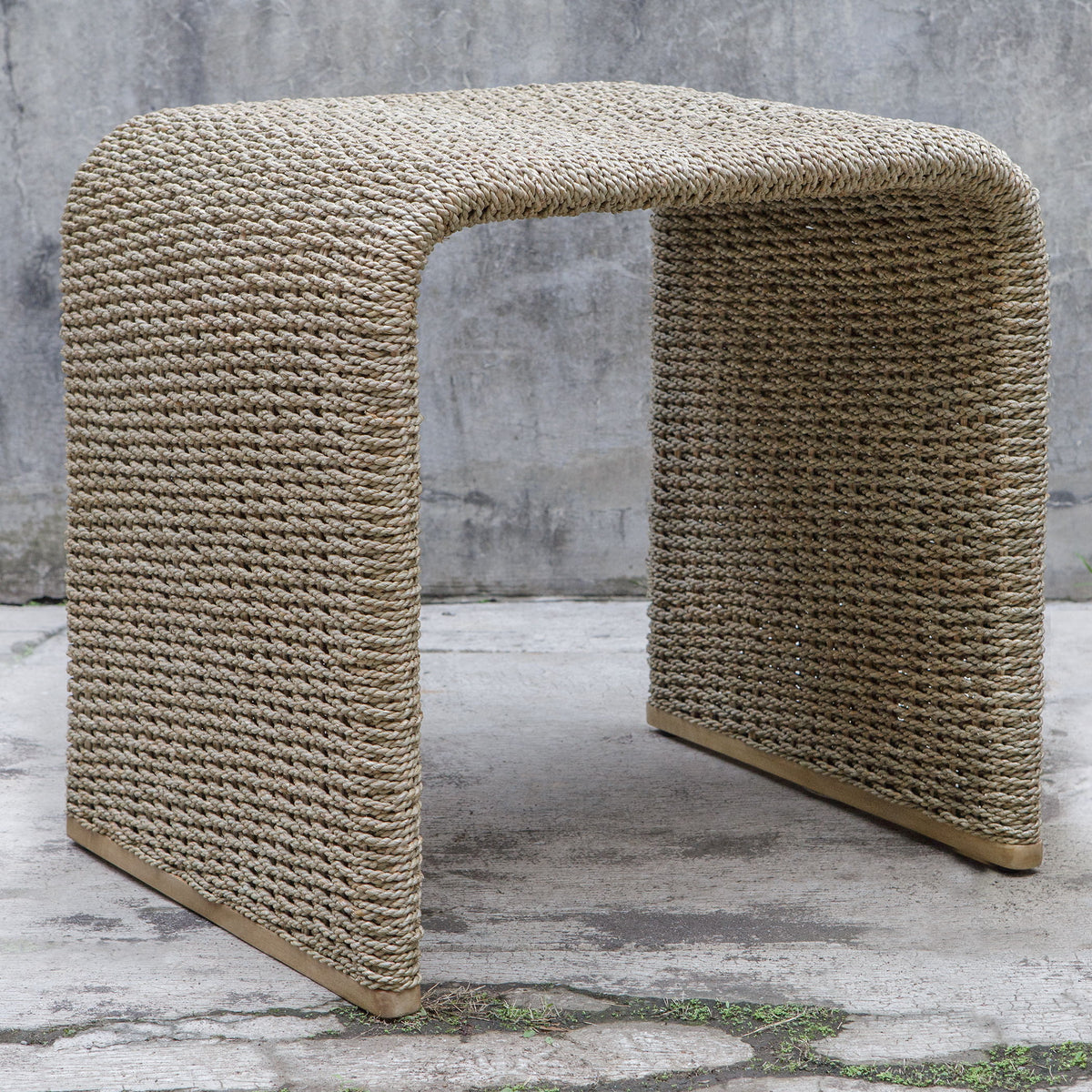 Calabria Woven Seagrass End Table - Beige by Uttermost - View 2