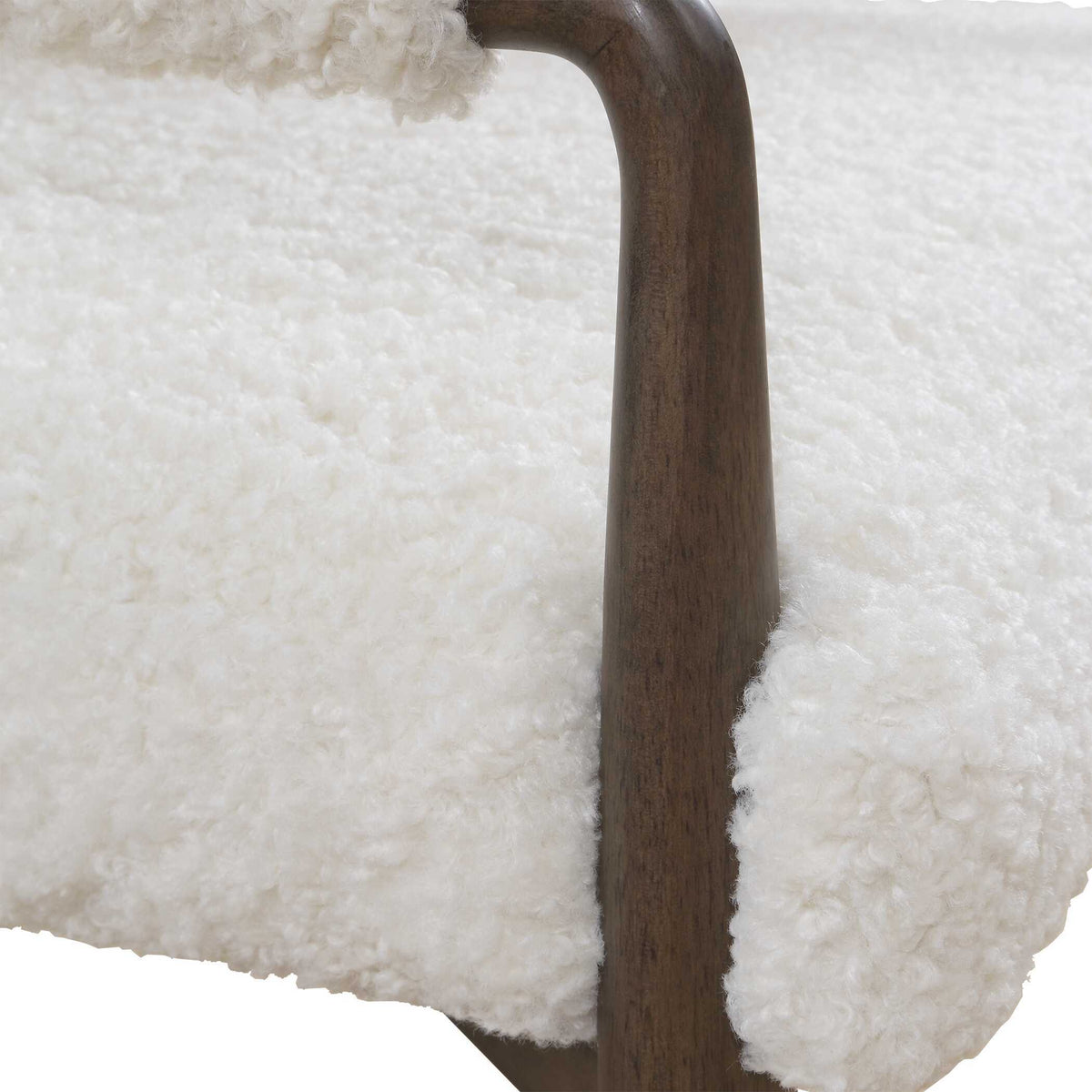 Austell Shearling Dining Chair Brown / White - White / Dark Brown by Uttermost - View 9