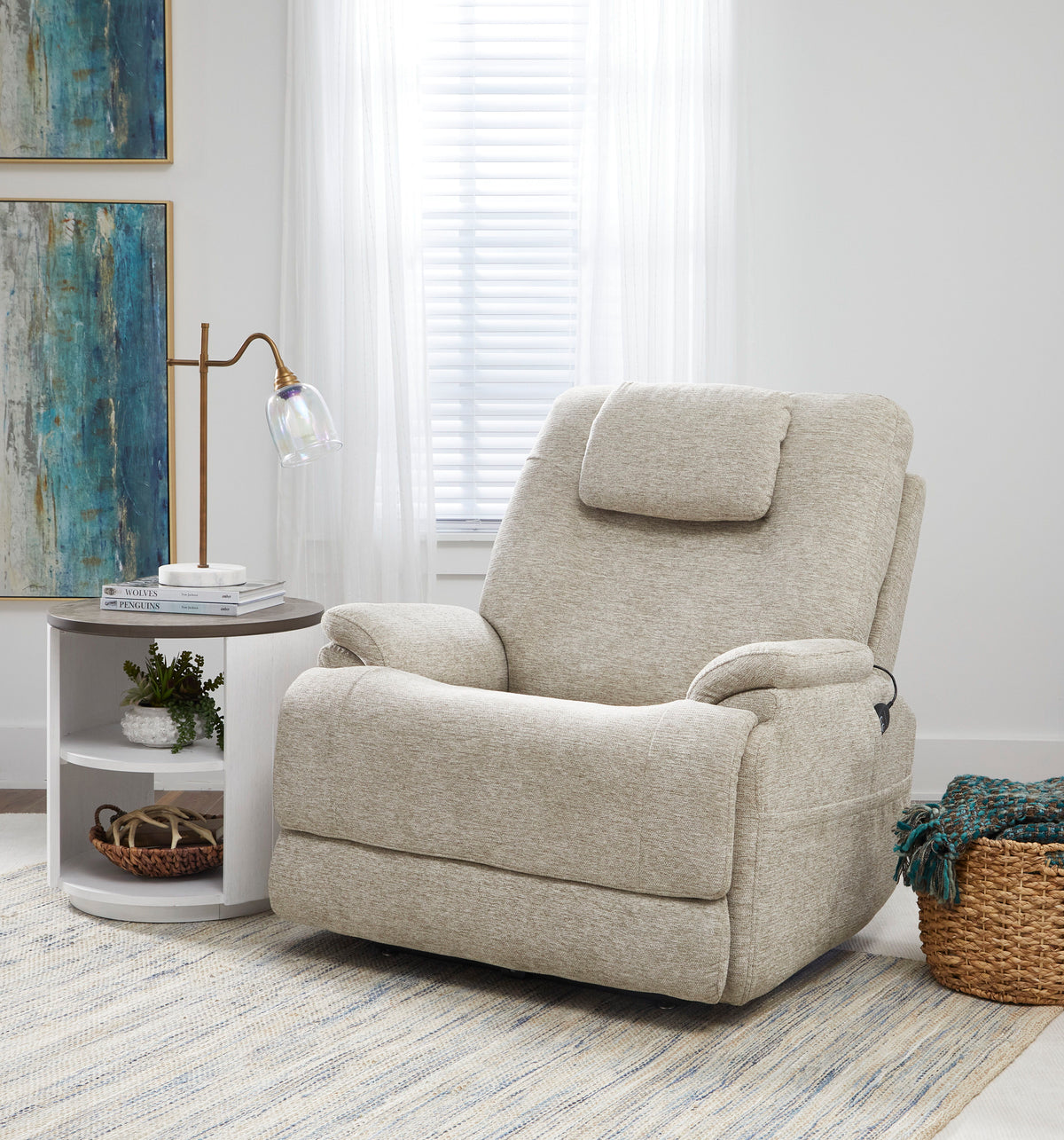 Zecliner Model 2+ Power Lift Sleep Recliner With Power Headrest, Lumbar, Heat & Massage - Shell | Flexsteel