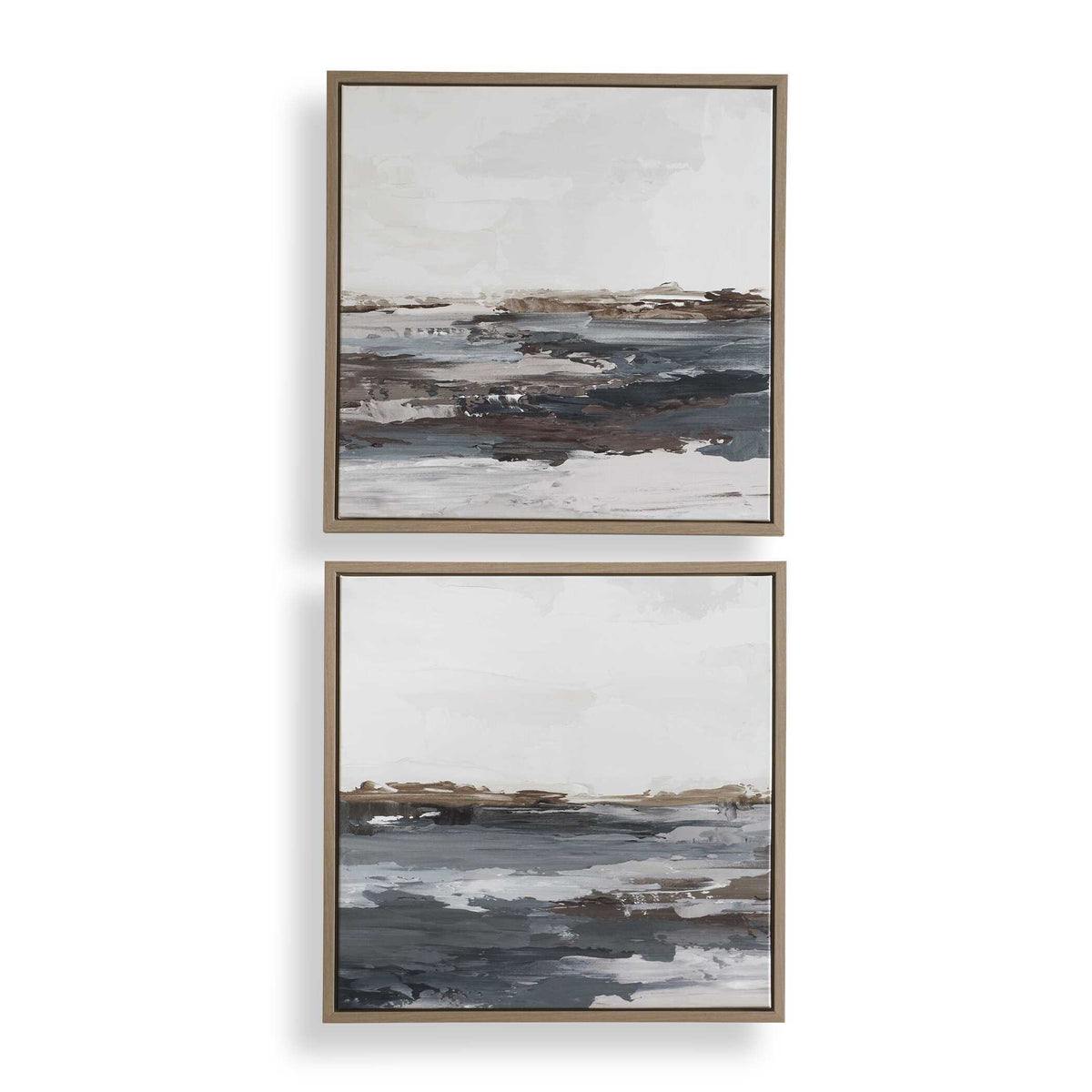 Bring Me In Framed Landscape Painting (Set of 2) Blue / Brown / Pink / Purple / White - Blue / Dark Brown by Uttermost - View 1