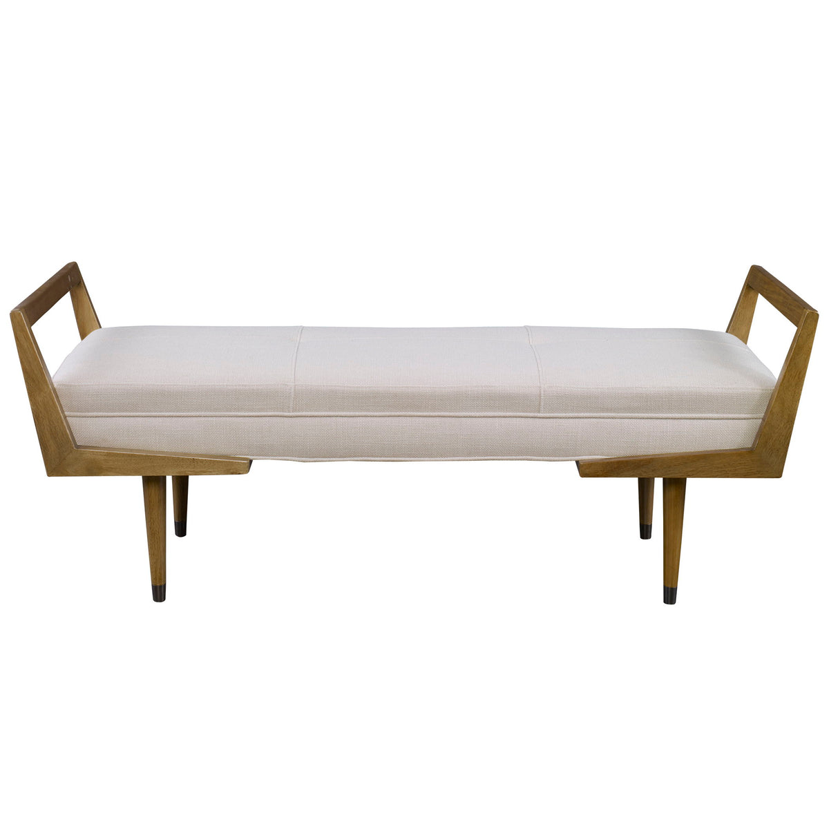 Waylon Modern Bench Ivory - White / Light Brown by Uttermost - View 1