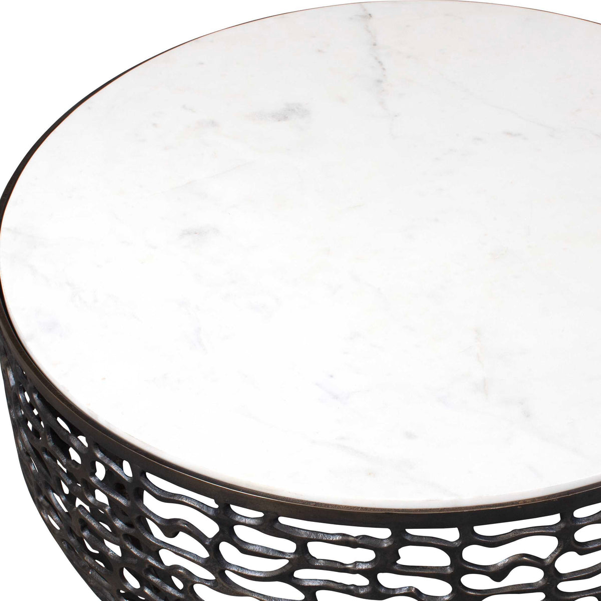 Sabena Marble Outdoor Coffee Table Black / White - White / Black by Uttermost - View 4