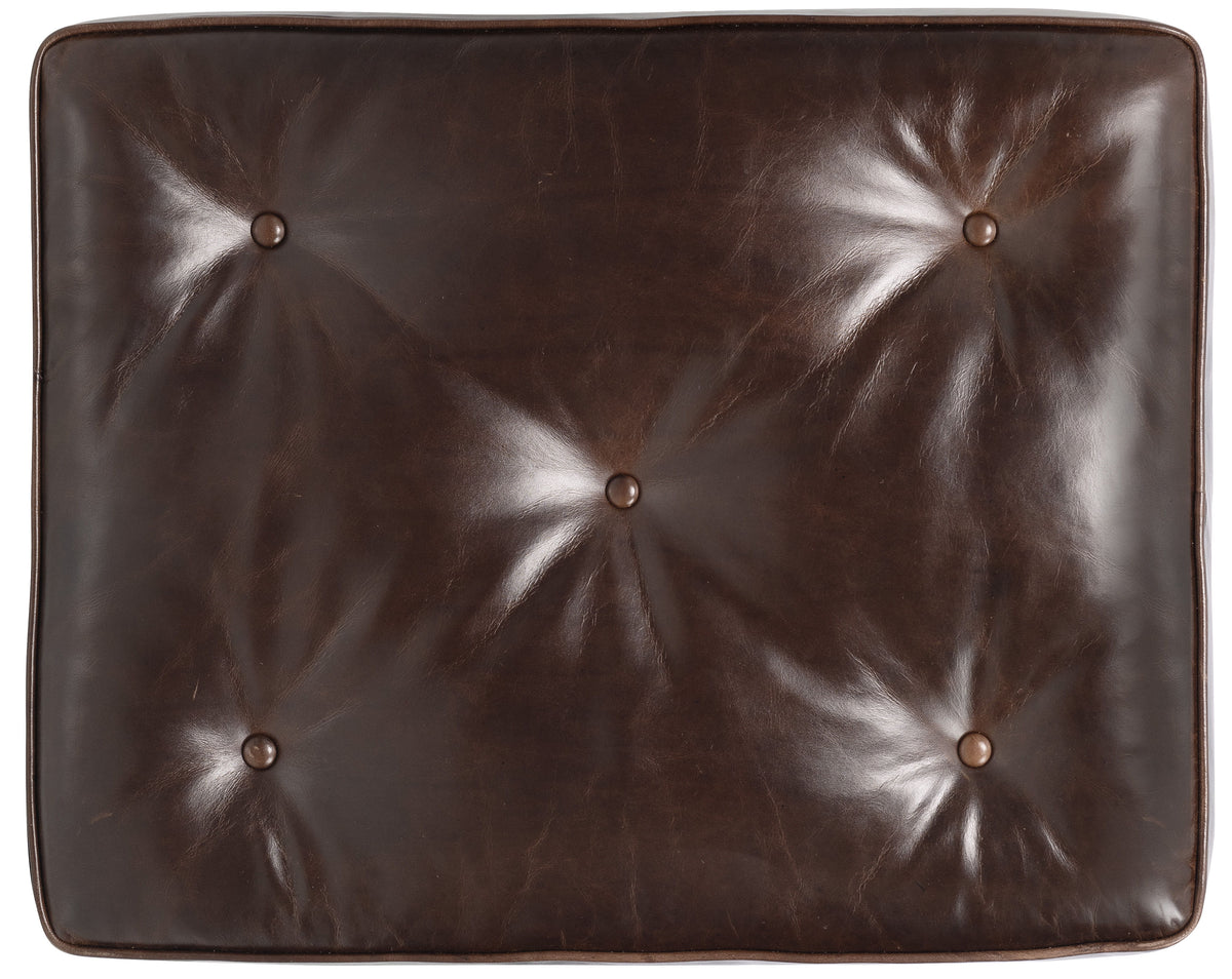 Belvedere Tufted Footstool - Dark Brown by Hooker Furniture - View 3