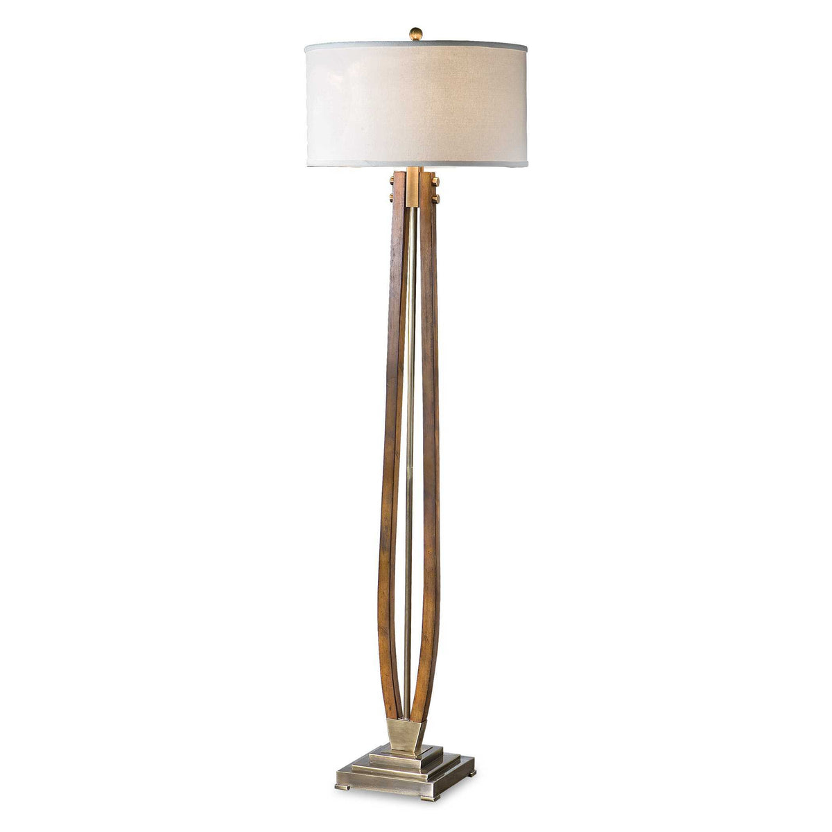 Boydton Burnished Wood Floor Lamp - Gold / Beige by Uttermost - View 1