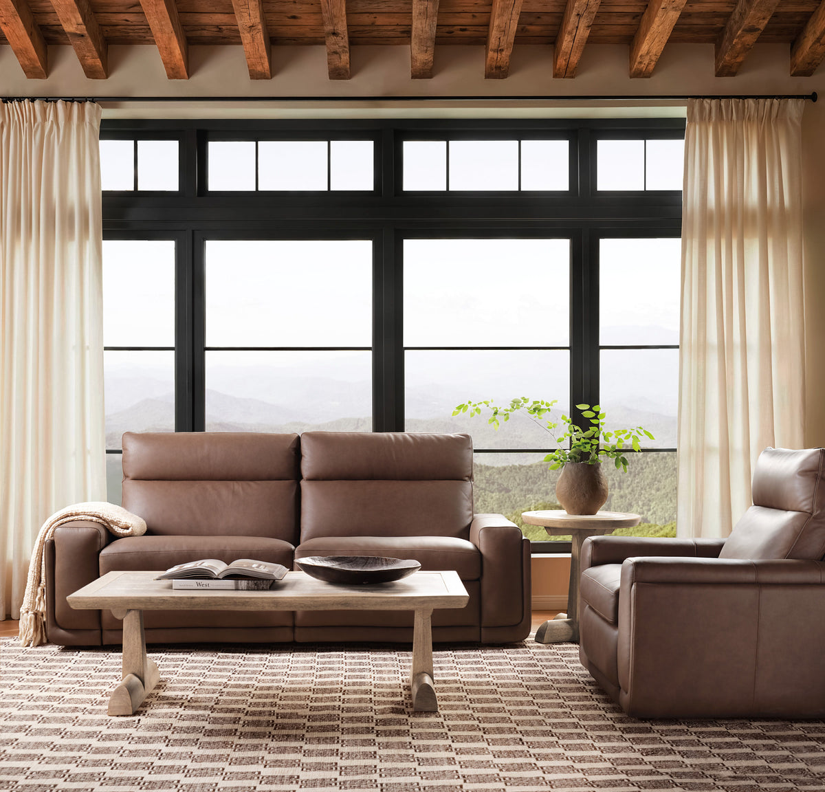 Simone ZG 2 over 2 Power Sofa With Power Headrest and BT speaker - Dark Brown by Hooker Furniture - View 8