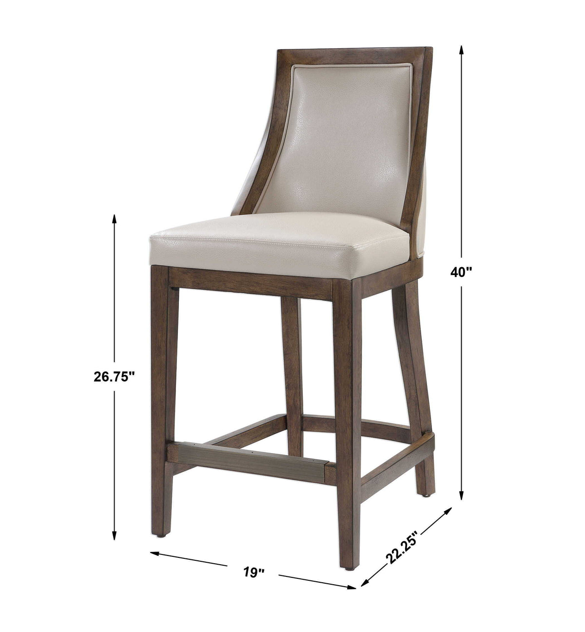 Purcell Counter Stool - Beige / Dark Brown by Uttermost - View 9