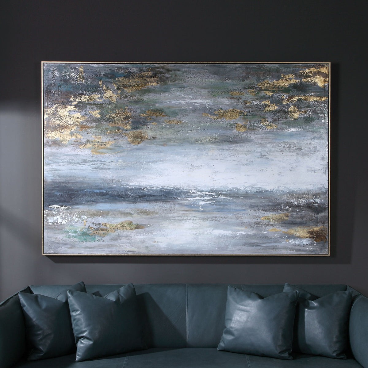 Dawn To Dusk Hand Painted Art - Blue / Yellow by Uttermost - View 2