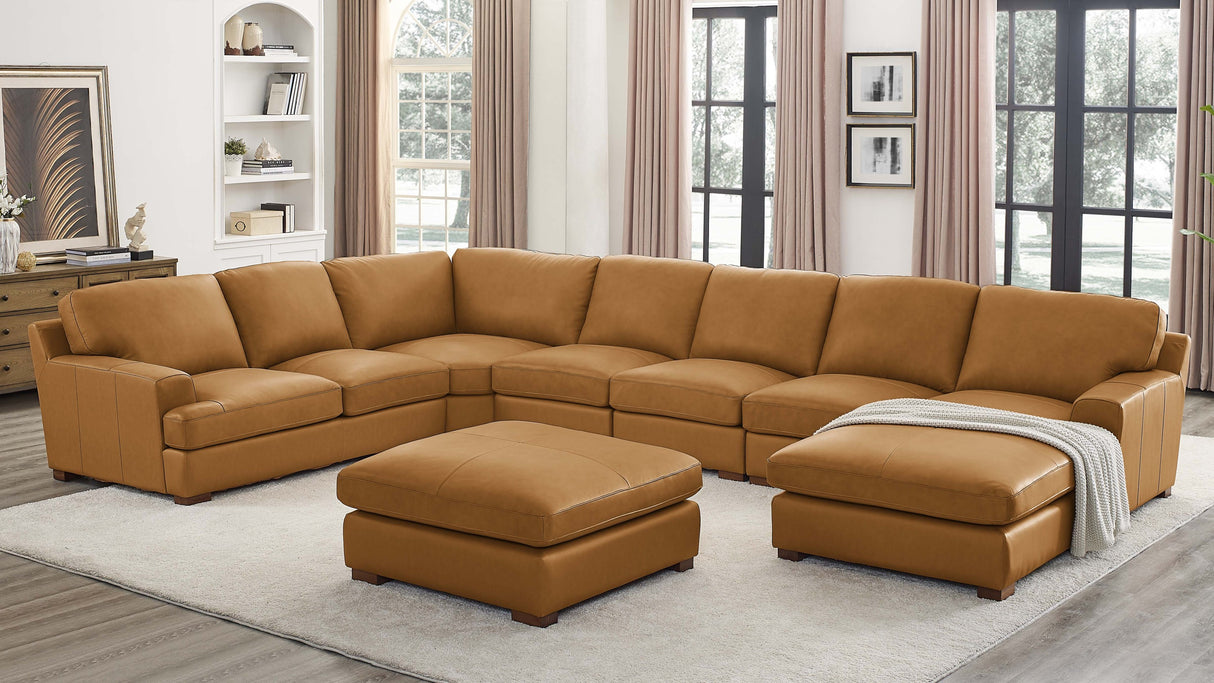 Leather Match Large Seating Modular Sectional