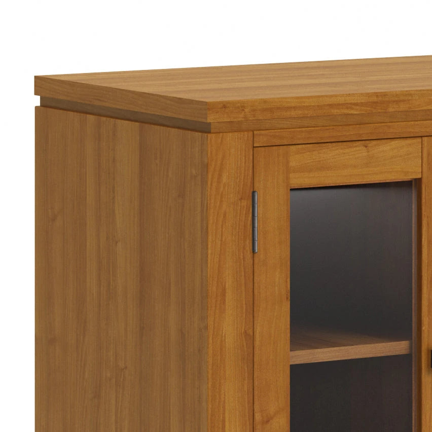 Cosmopolitan 72 inch Wide Solid Wood TV Stand in Light Golden Brown For TVs up to 80 inches - sold by Home Elegance USA