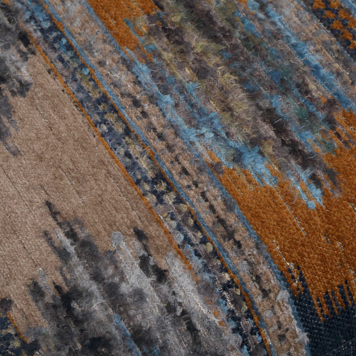 Lainey Upholstered Ikat Armchair Blue / Brown / Orange - Blue / Dark Brown by Uttermost - View 9