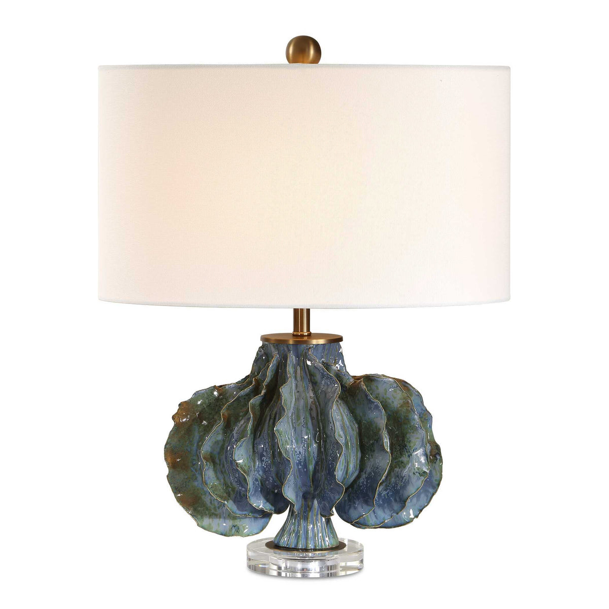 Ruffle Up Table Lamp - Blue by Uttermost - View 1