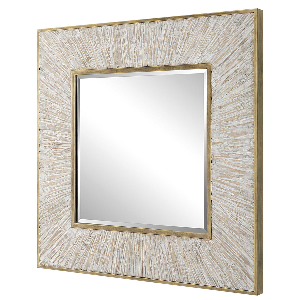 Wharton Square Mirror - Gold / Beige by Uttermost - View 5