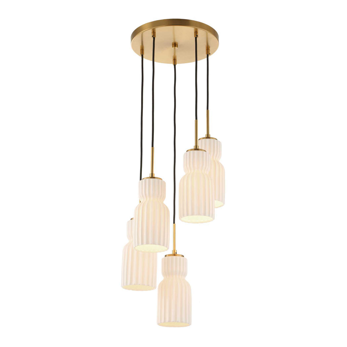 Vanier 5 Light Cluster Pendant - Gold by Uttermost - View 8