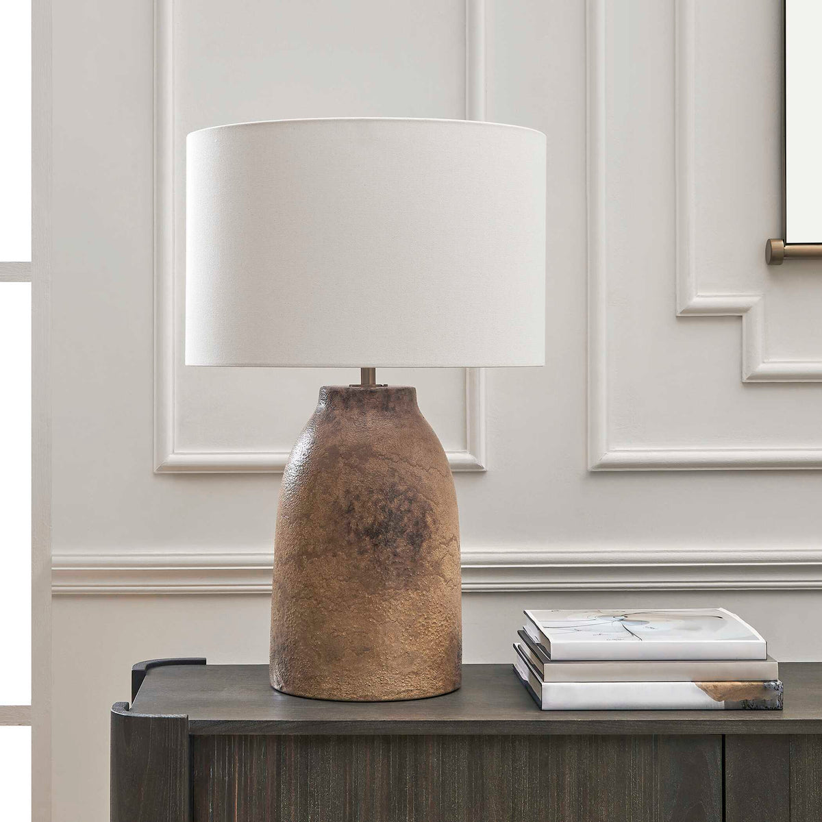 Harris Table Lamp Mottled Brown - Dark Brown by Uttermost - View 3
