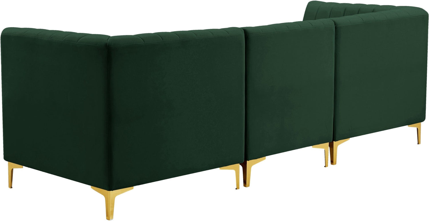 Alina - Modular Sectional 3 Piece - Green | Home Elegance USA
