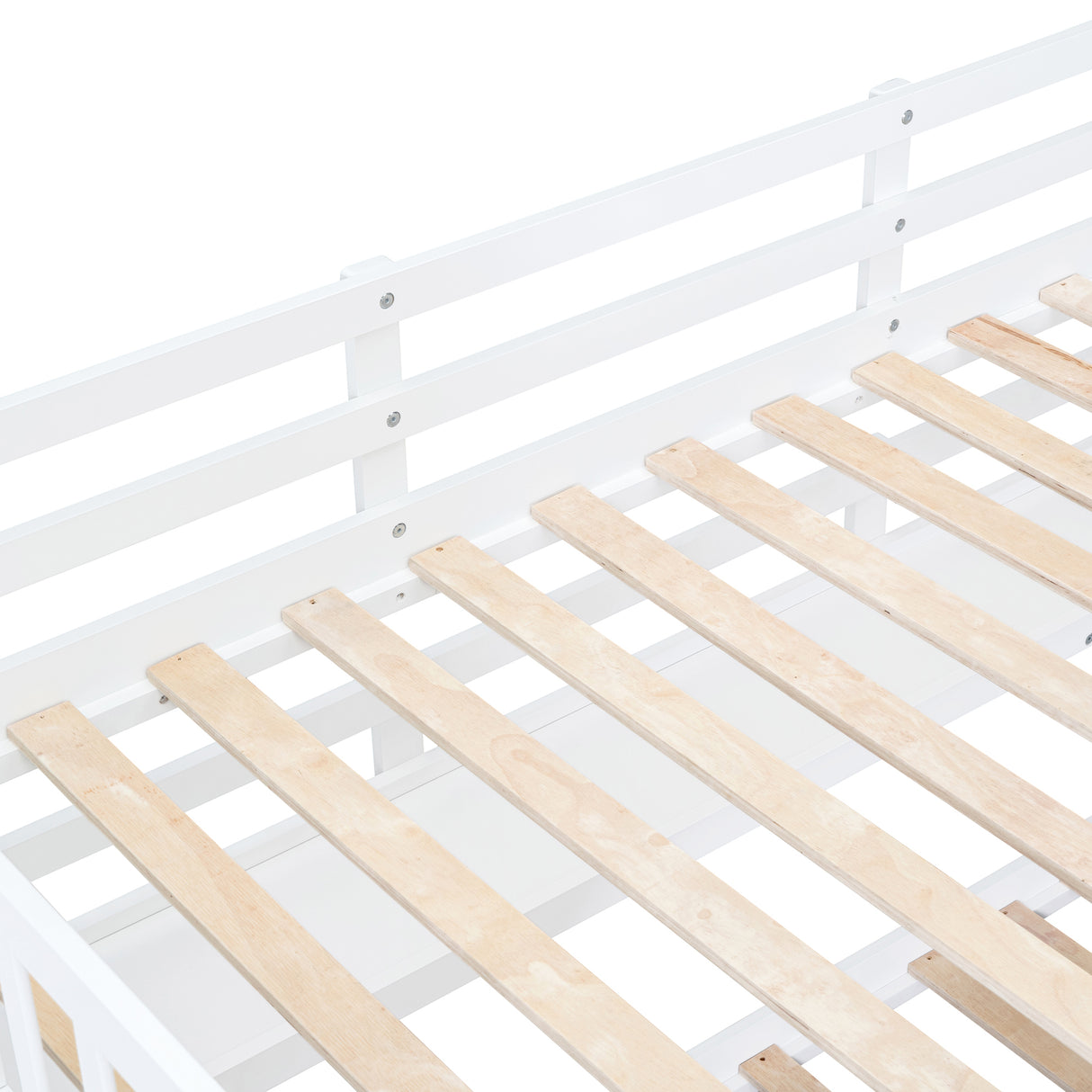 Full-Over-Full Castle Style Bunk Bed with 2 Drawers 3 Shelves and Slide - White(OLD SKU:LT000558AAK-2) - sold by Home Elegance USA