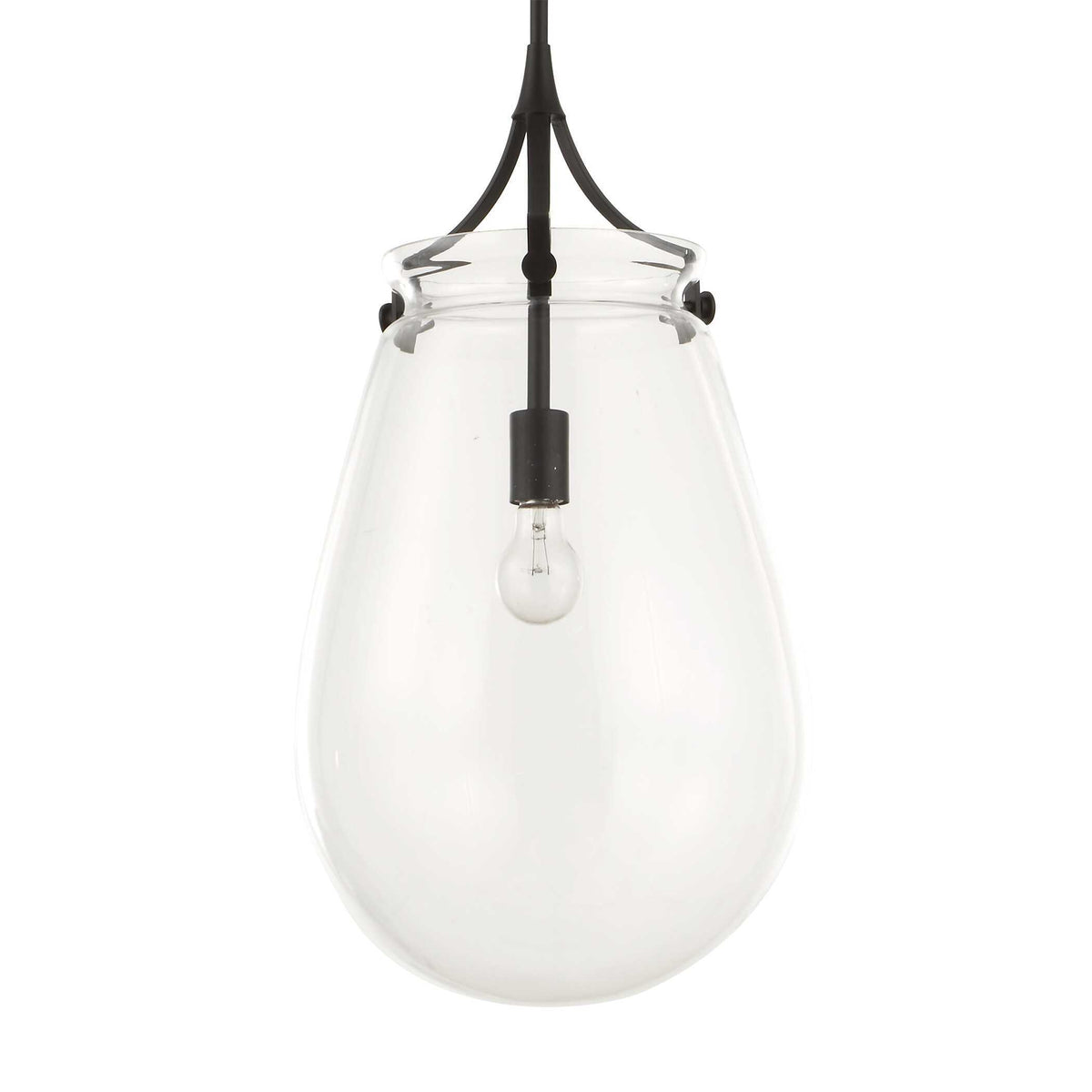 Dewdrop 1 Light Glass Shade Pendant - Black by Uttermost - View 7