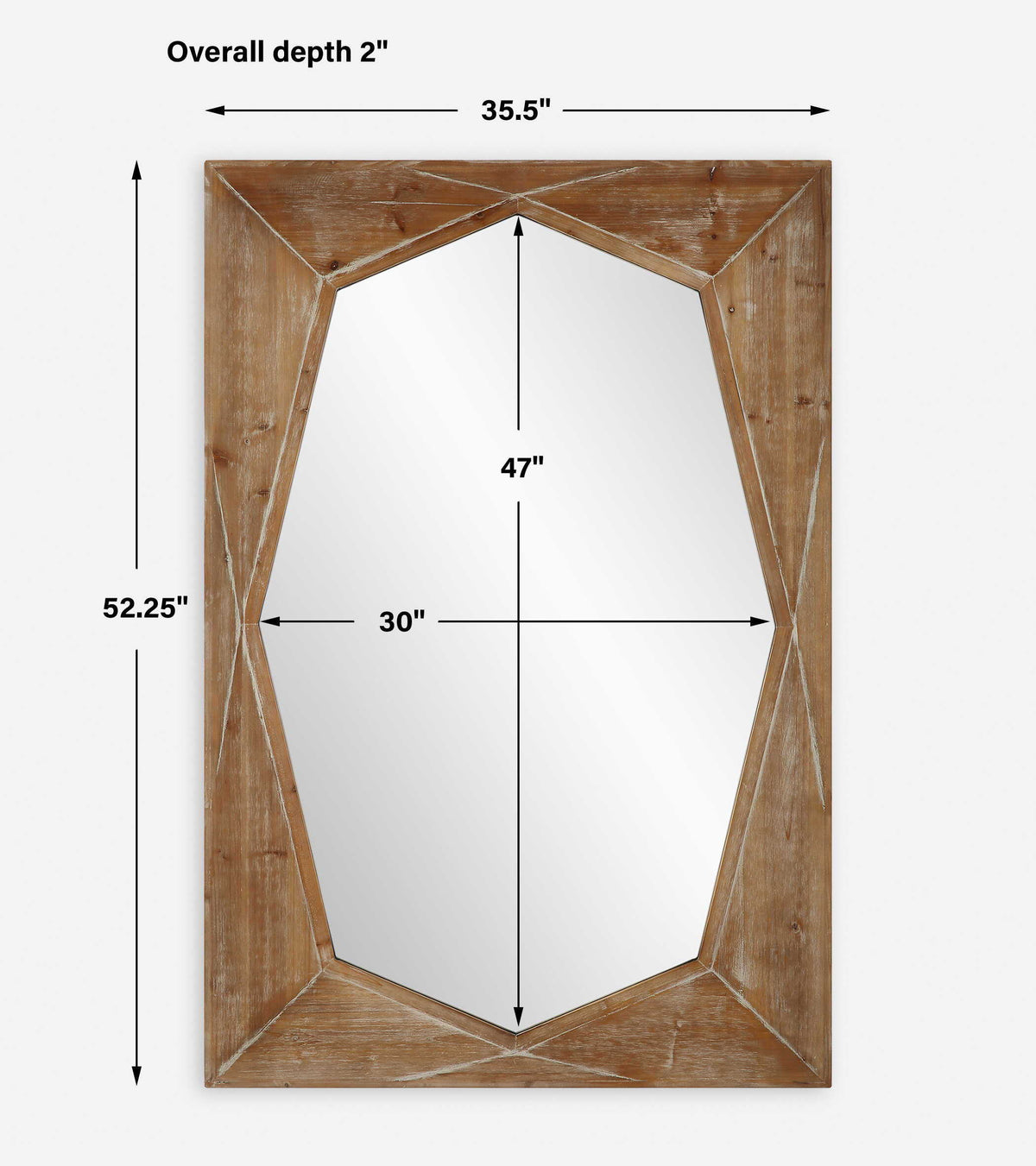 Marquise Wood Mirror Natural - Light Brown by Uttermost - View 7