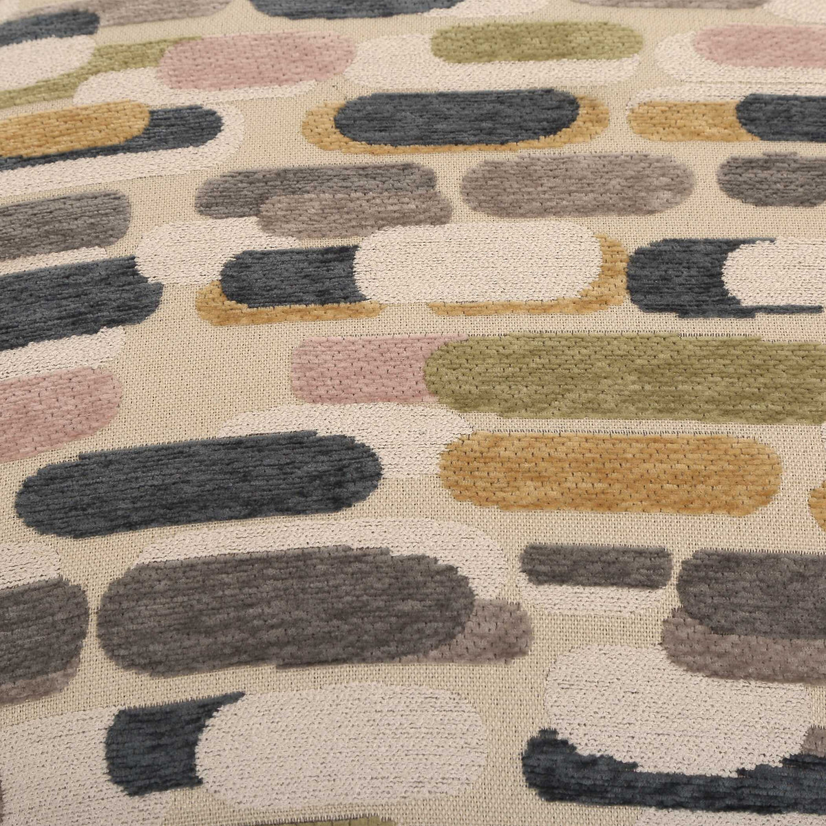 Arem Upholstered Multi-Color Ottoman Gray / Pink / White / Yellow - Gray / Beige by Uttermost - View 5