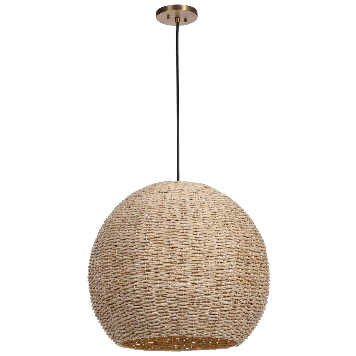 Seagrass 1 Light Dome Pendant - Light Brown by Uttermost - View 4