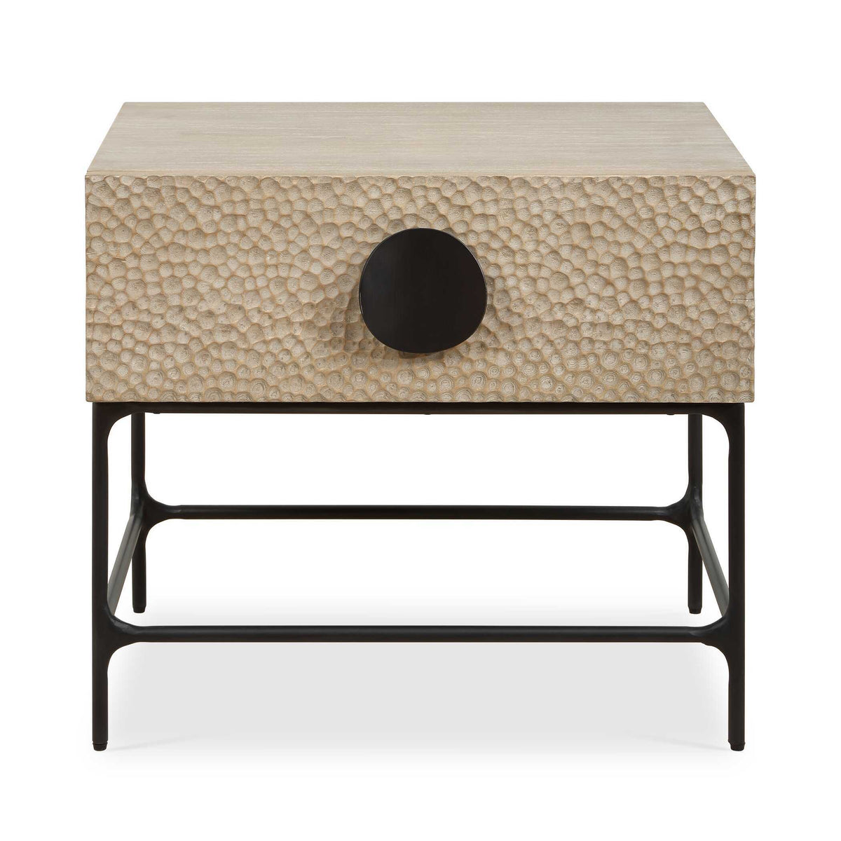 Lunar Wooden Side Table Black / Woodtone - Light Brown by Uttermost - View 1