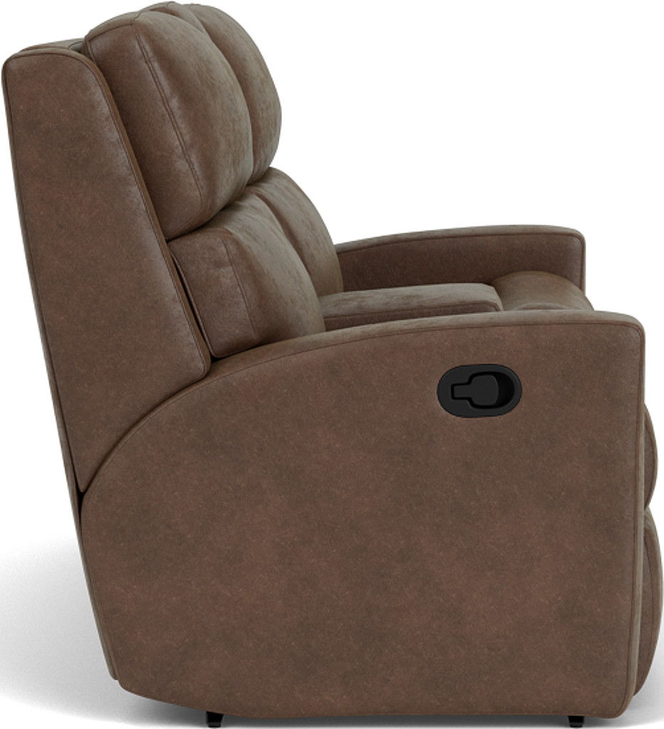 Catalina Transitional Fabric Reclining Loveseat With Console | Flexsteel