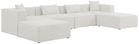 Cube - Modular Sectional 6 Piece - Cream - Fabric | Home Elegance USA