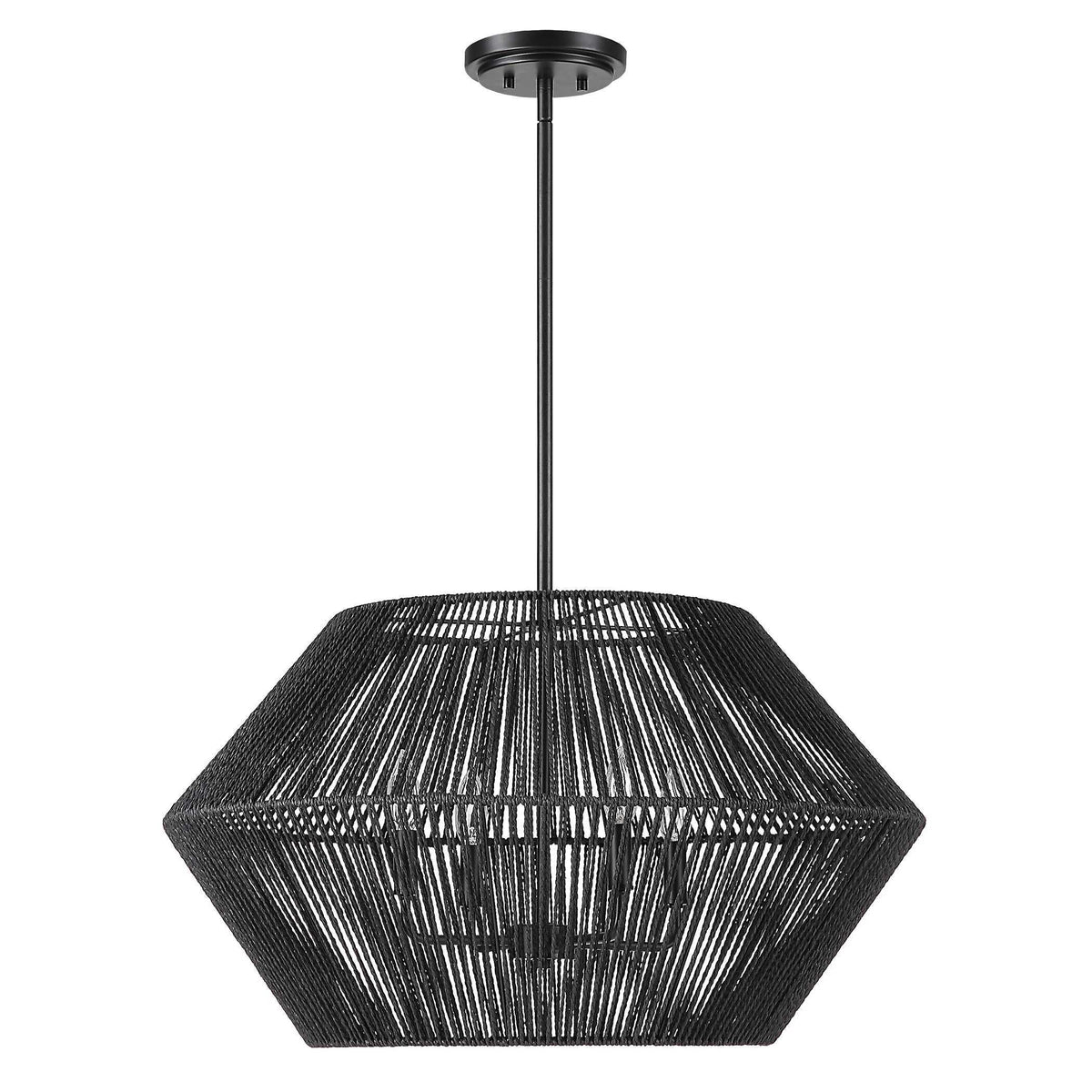 Suva 4 Light Rope Pendant - Black by Uttermost - View 5