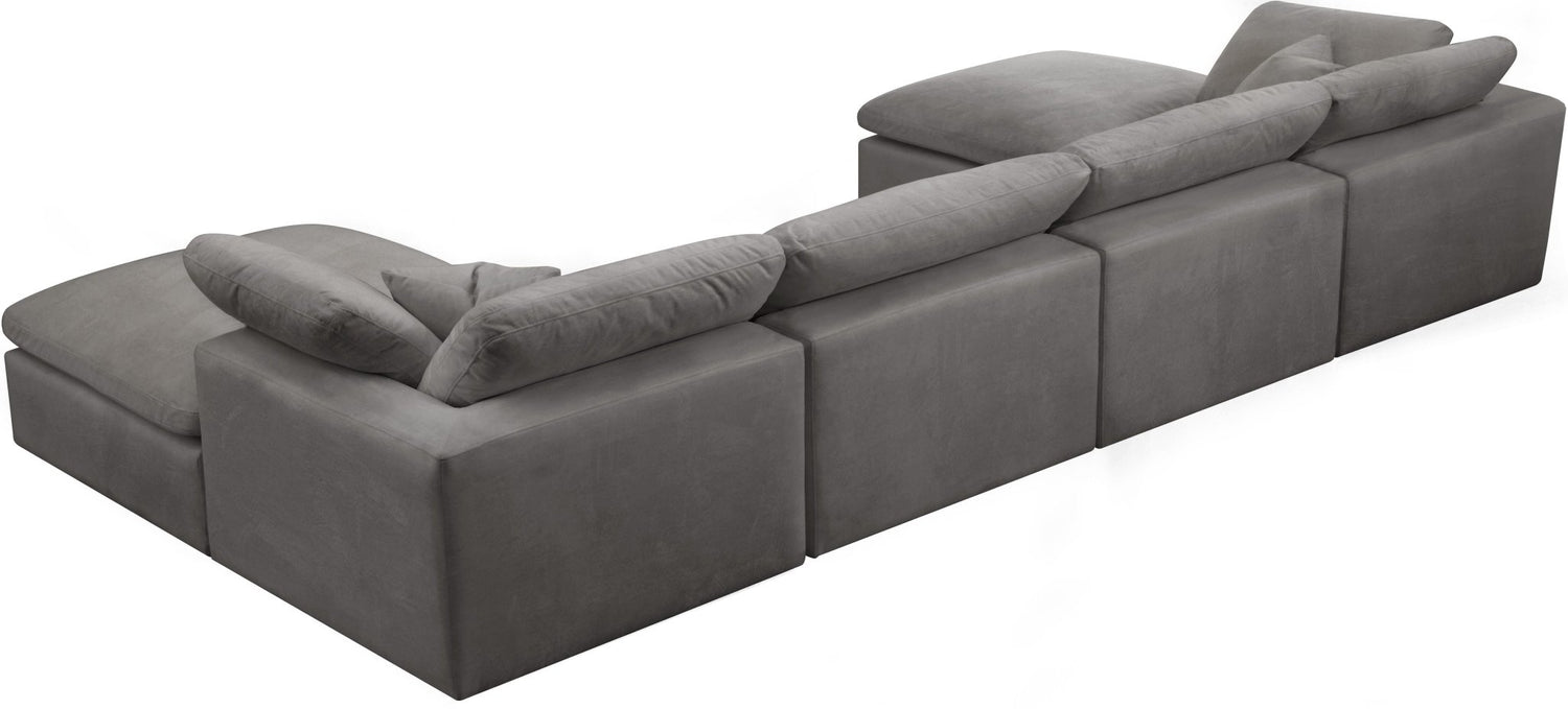Cozy - Modular Sectional 6 Piece Cloud - Grey - Fabric | Home Elegance USA