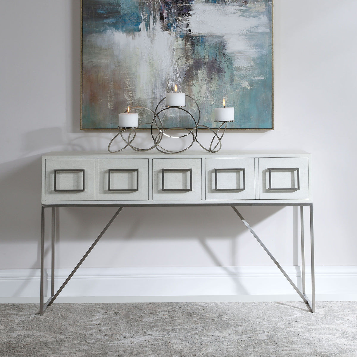 Abaya Console Table - White by Uttermost - View 4