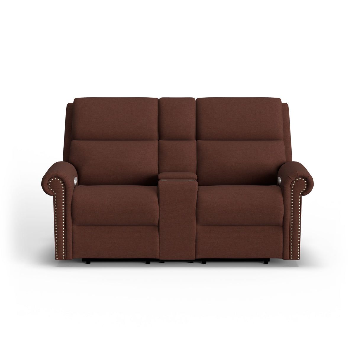 Bernard Power Reclining Loveseat With Console, Power Headrest, & Lumbar | Flexsteel