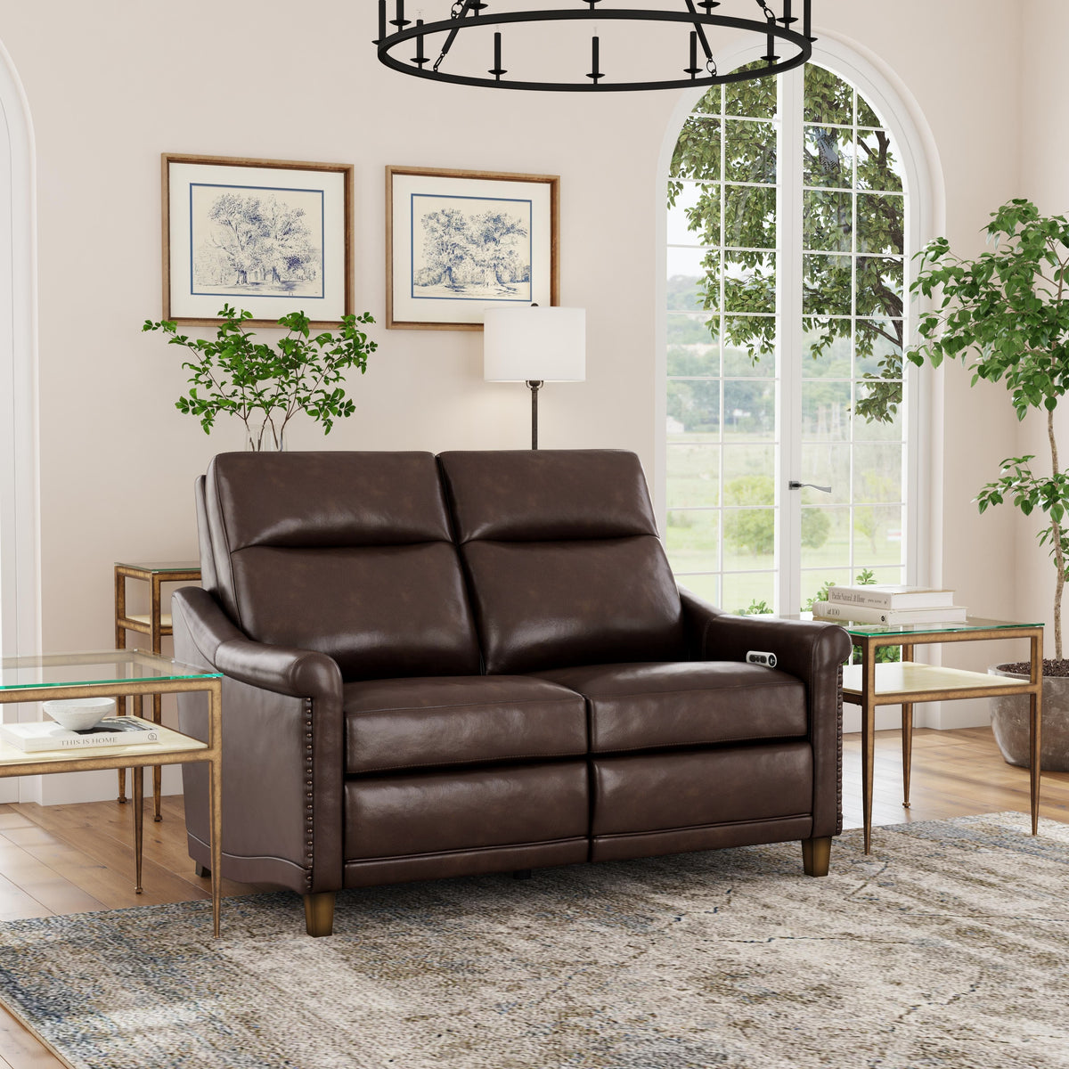 Elizabeth Power Reclining Loveseat With Power Headrest - Brunette | Flexsteel