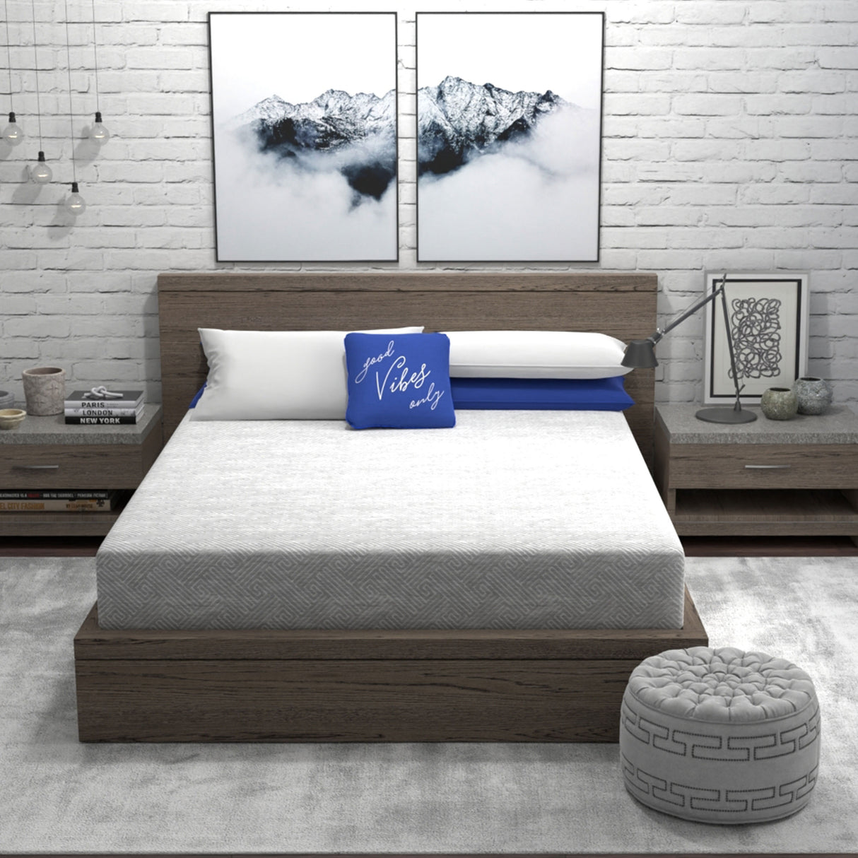 Vibe 10' Heather Grey Memory Foam Mattress (Ultra Small Package) - Twin XL