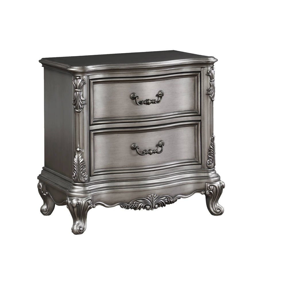 Ariadne Nightstand BD00604 Antique Platinum Finish | Acme | Home Elegance USA