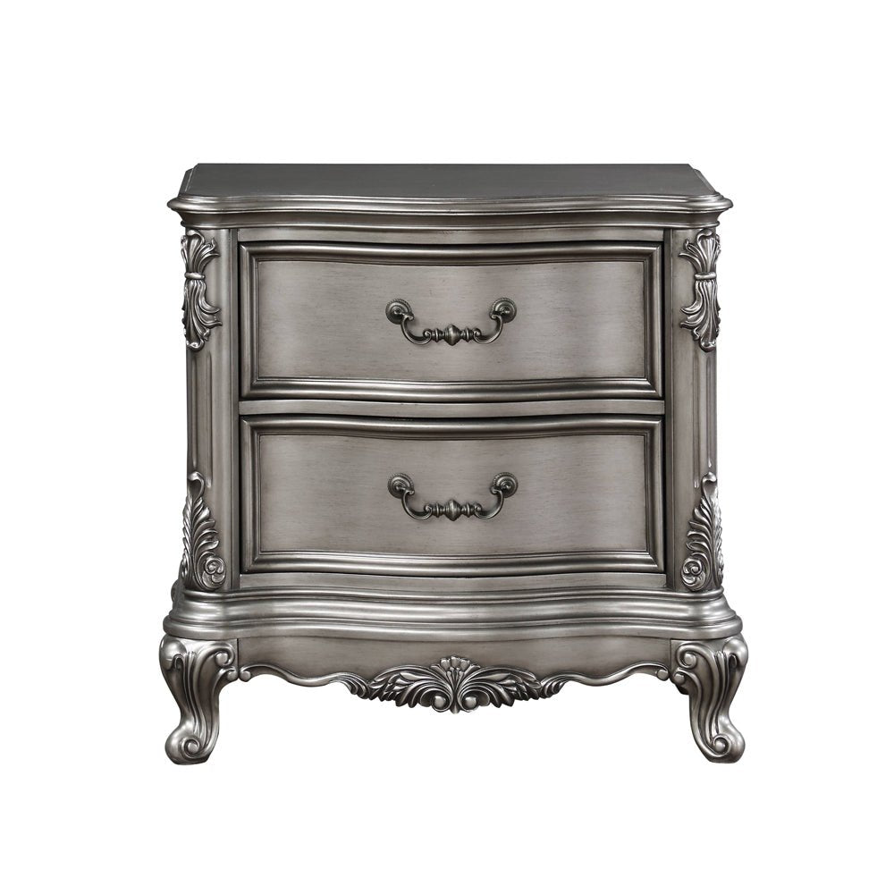 Ariadne Nightstand BD00604 Antique Platinum Finish | Acme | Home Elegance USA
