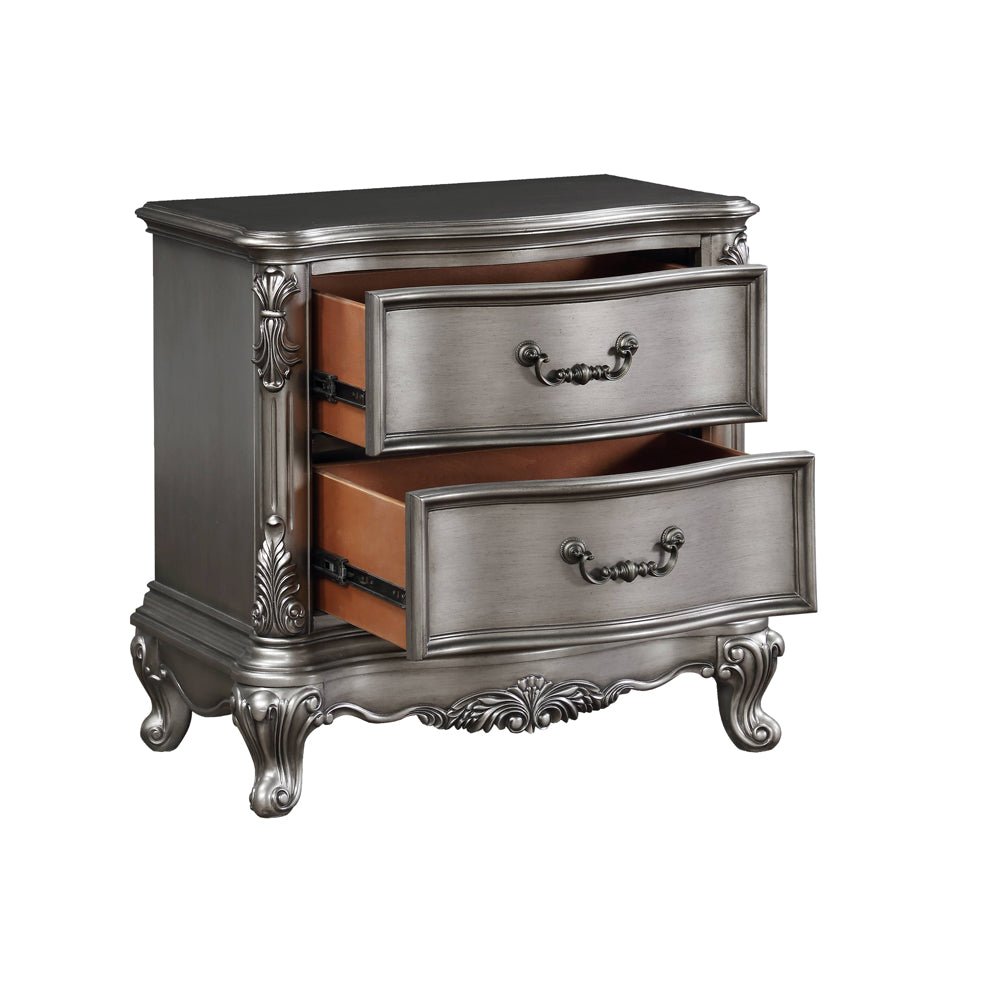 Ariadne Nightstand BD00604 Antique Platinum Finish | Acme | Home Elegance USA