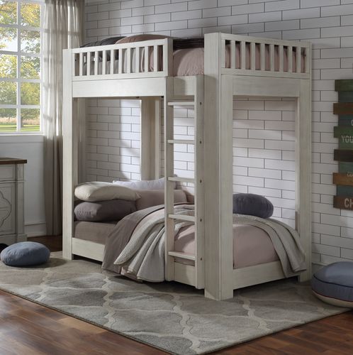 Cedro Twin/Twin Bunk Bed BD00612 Weathered White Finish | Acme - BD00612 - Home Elegance USA - 1