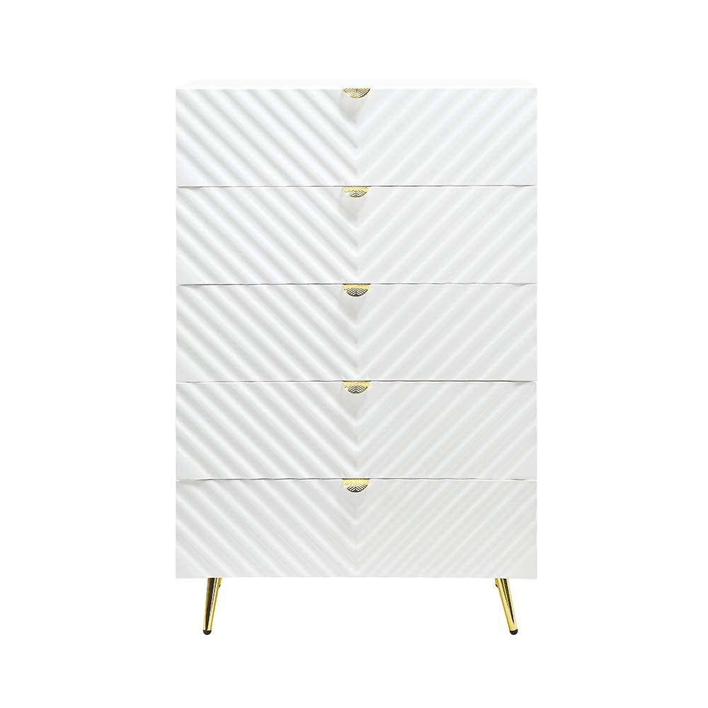 Acme - Gaines Chest BD01038 White High Gloss Finish