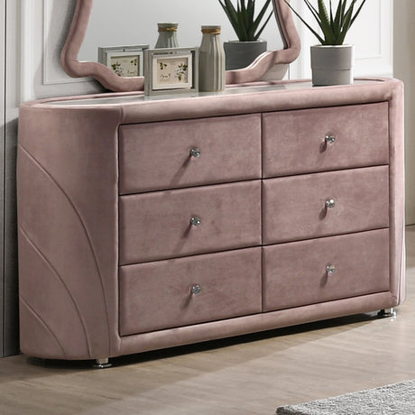Acme - Salonia Dresser BD01186 Pink Velvet
