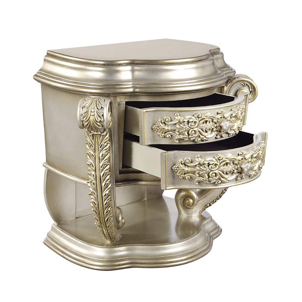 Danae Nightstand BD01235 Champagne & Gold Finish | Acme | Home Elegance USA