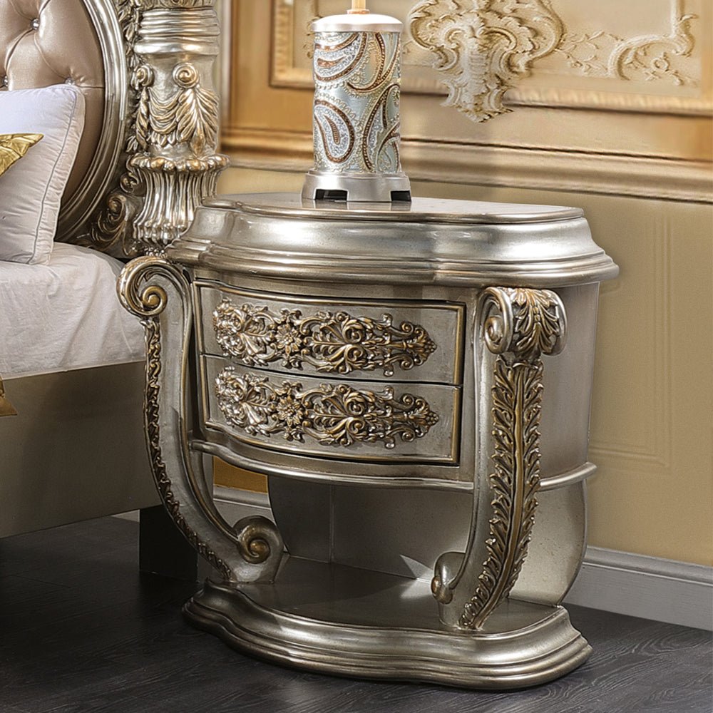 Danae Nightstand BD01235 Champagne & Gold Finish | Acme | Home Elegance USA