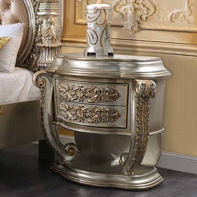 Danae Nightstand BD01235 Champagne & Gold Finish | Acme | Home Elegance USA