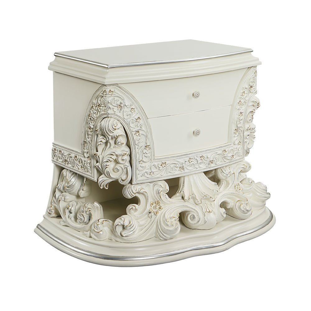 Adara Nightstand BD01249 Antique White Finish | Acme | Home Elegance USA