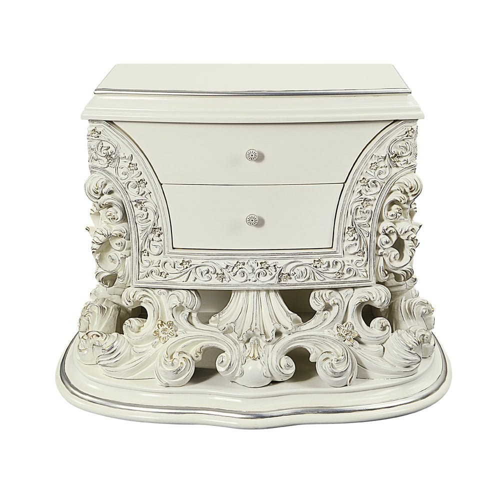 Adara Nightstand BD01249 Antique White Finish | Acme | Home Elegance USA