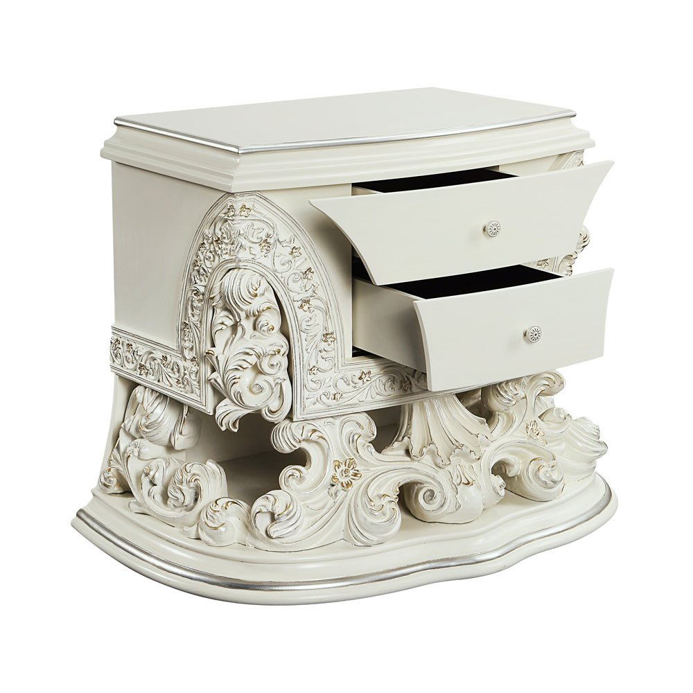 Adara Nightstand BD01249 Antique White Finish | Acme | Home Elegance USA